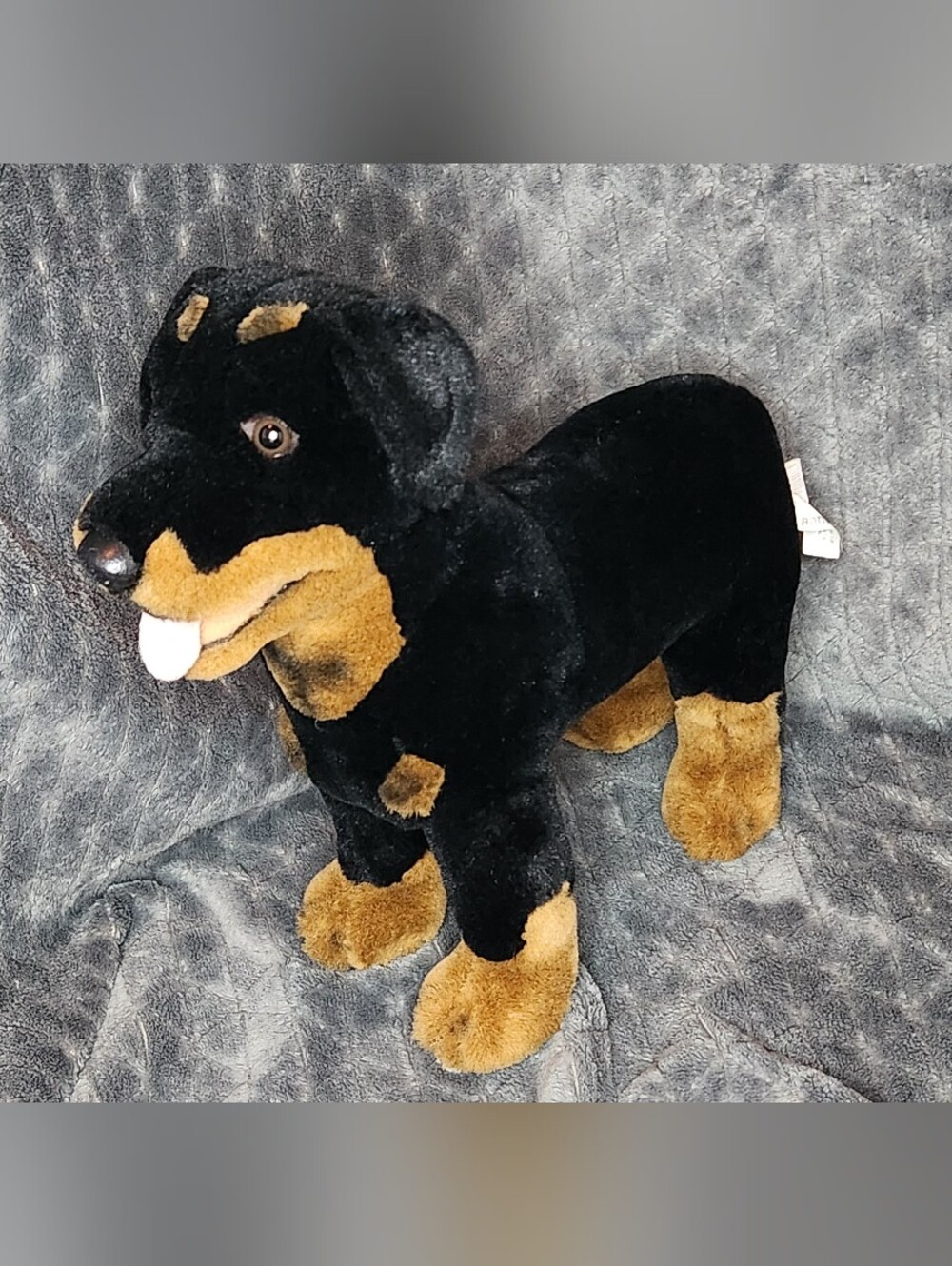 Ganz Rottweiler plush vintage 1993 Stuffed Animal standing dog Black H142 11.5in